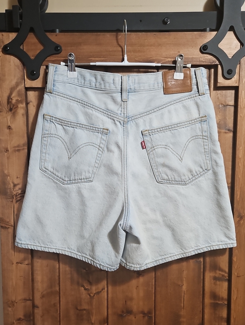 Levi's Ribcage High Rise Pleated Shorts 29 In Light Blue - Picture 4 of 16